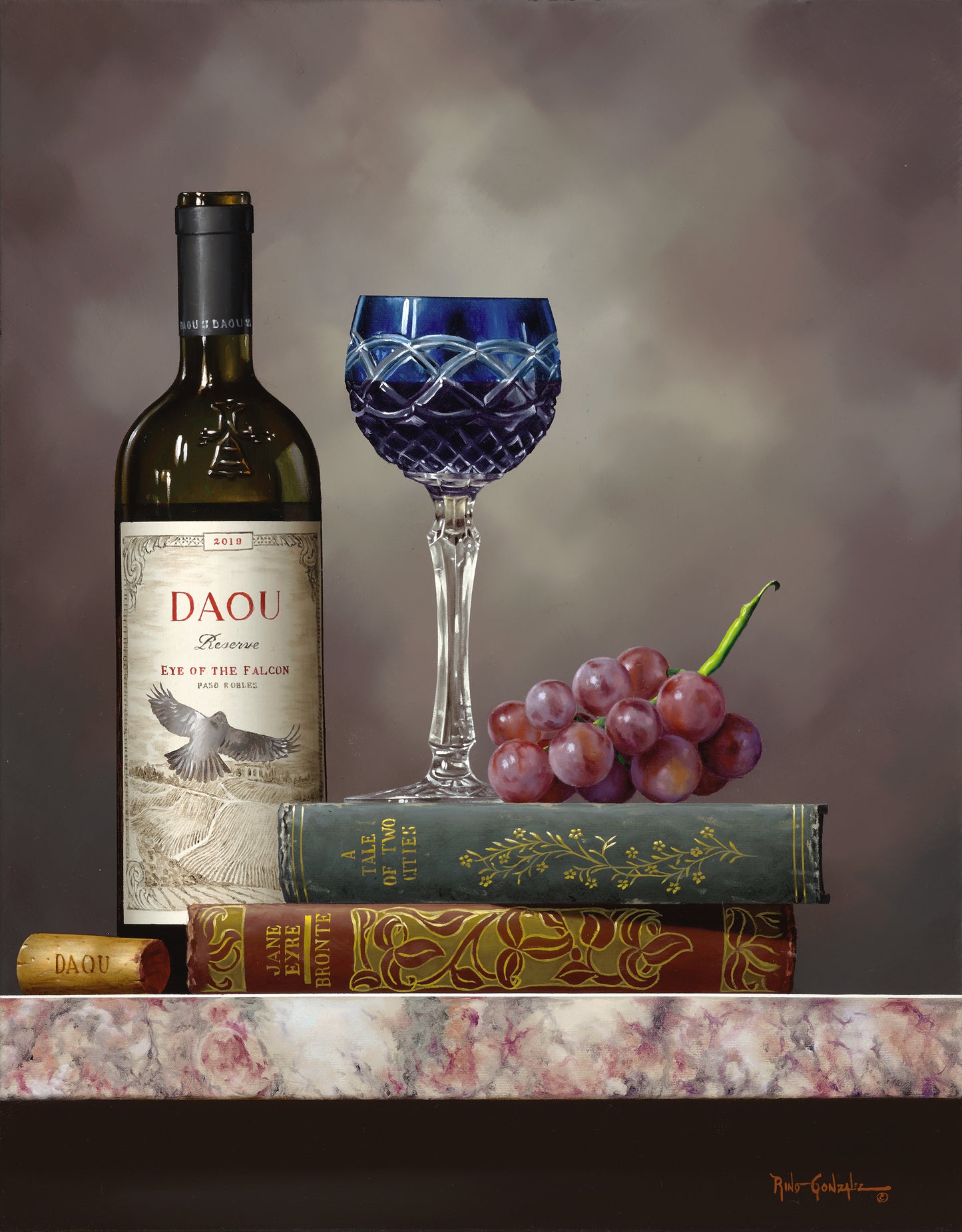 Blue Crystal Wine Glass