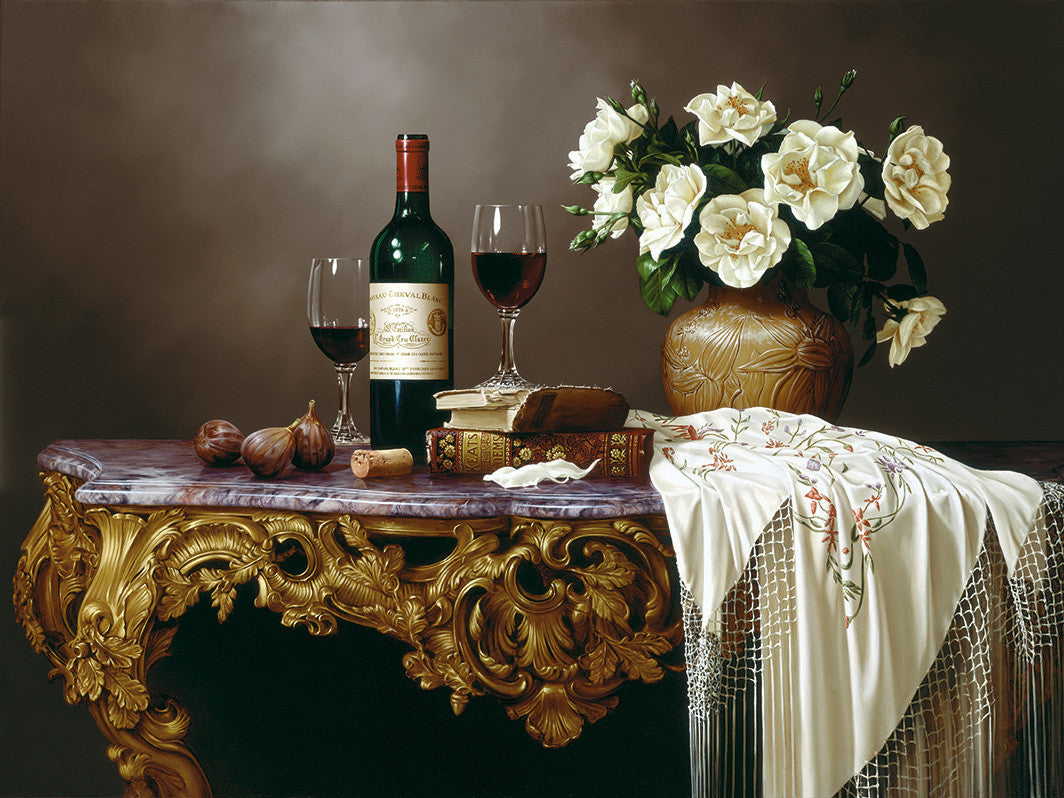 White Roses in a Tiffany Vase